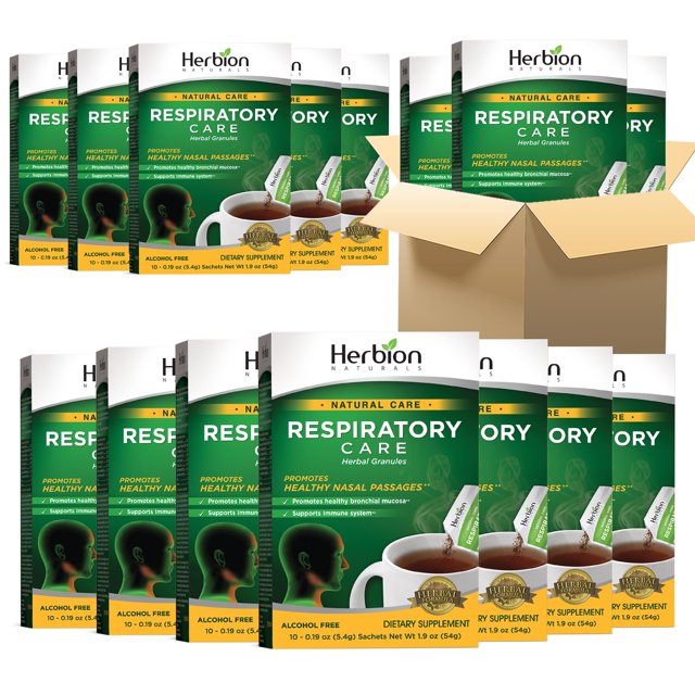Gránulos herbales Herbion Naturals para el cuidado respiratorio, 10 unidades x 24