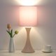 thumbnail image 1 of Lámpara de mesa con  táctil de 3 vías, lámpara de mesita de noche regulable con base de metal, moderna lámpara de mesita de noche elegante con pantalla gris, lámpara de mesa auxiliar simple, 1 of 10