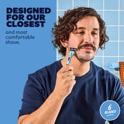 Dollar Shave Club Mens Razor 6-Blade Starter Set 1 Handle, 2x 6-Blade Manual Razor Refills