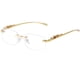 thumbnail image 3 of Gafas de sol Piscom Vintage sin montura, rectangulares, doradas y transparentes, 3 of 8