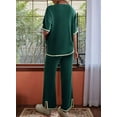 thumbnail image 2 of Osfvolr Short-Sleeved Knitted Trousers Suit Green L, 2 of 5
