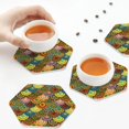 thumbnail image 6 of Bingfone Vintage Colorful Circle Leather Drinks Coasters with Set of 6,Suitable for Home Kitchen,Coffee Cup Coasters Home Gift, 6 of 7