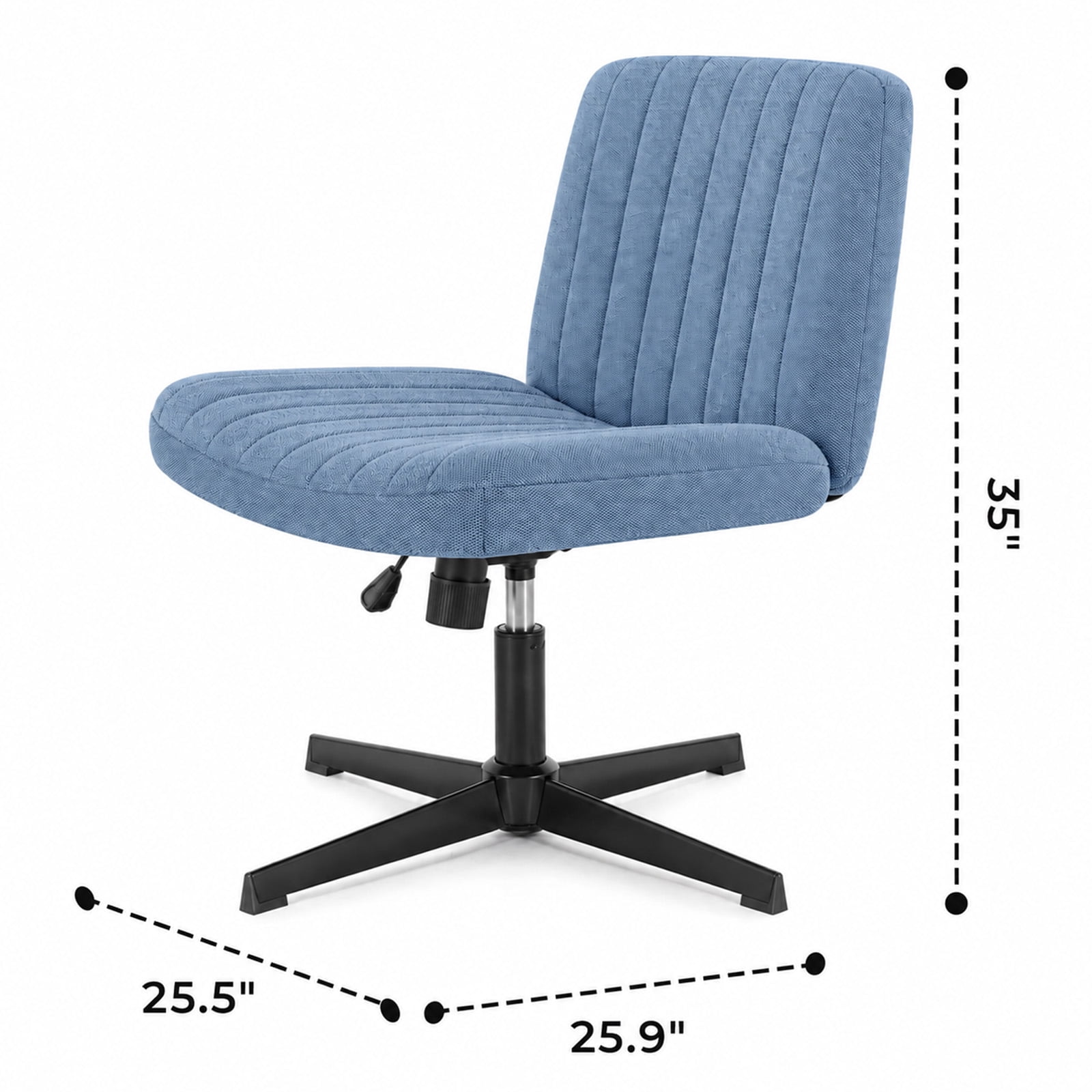 Alvantor Criss Cross Office Chair, No Wheels Armless Swivel, Wide Seat Criss Cross Chair for Home Office & Reading Room