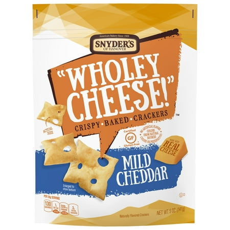 Snyder's of Hanover Wholey Cheese! Mild Cheddar Gluten Free Baked Cheese Crackers, 5