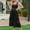 Black, variant on Sakmal Long Sundresses for Women 2024 Pink Square Neckline Solid Sleeveless Cutout Lace Flowy A-Line Dress