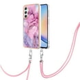thumbnail image 2 of Case for Samsung Galaxy A25 5G, Adjustable Detachable Crossbody Strap Neck Strap Silicone Bumper Marble Painted TPU Ultra Thin Shockproof Protective Phone Case Cover for Galaxy A25 5G, Pink, 2 of 7