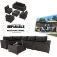 thumbnail image 2 of Gotland Outdoor Patio Furniture Set 6 Piece Sectional Rattan Wicker Sofa Set Patio Conversation Set Gray, 2 of 7