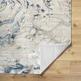 thumbnail image 4 of Mark&Day Area Rugs, 9x12 Illiam Modern Abstract Marble Blue Area Rug, Beige Blue Ivory Marble Swirl Carpet for Living Room, Bedroom or Kitchen (9'2" x 12'), 4 of 7