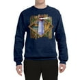 thumbnail image 2 of Wild Bobby, Living Life In The Sun Surfboards Sunsets Lighthouse Pop Culture Unisex Crewneck Graphic Sweatshirt, Vintage Heather Navy, 3XL, 2 of 3