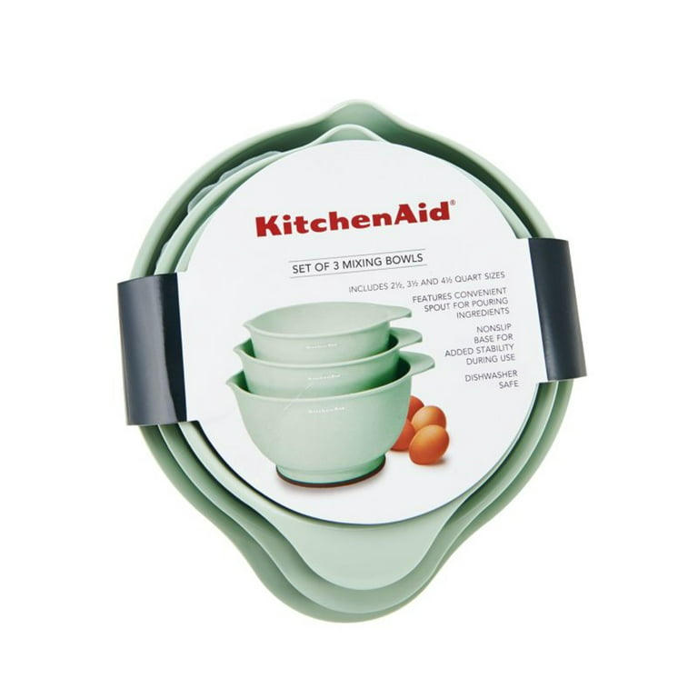 .com: KitchenAid Pro Set of 3 Mixing Bowls, Pink: Kitchen & Dining