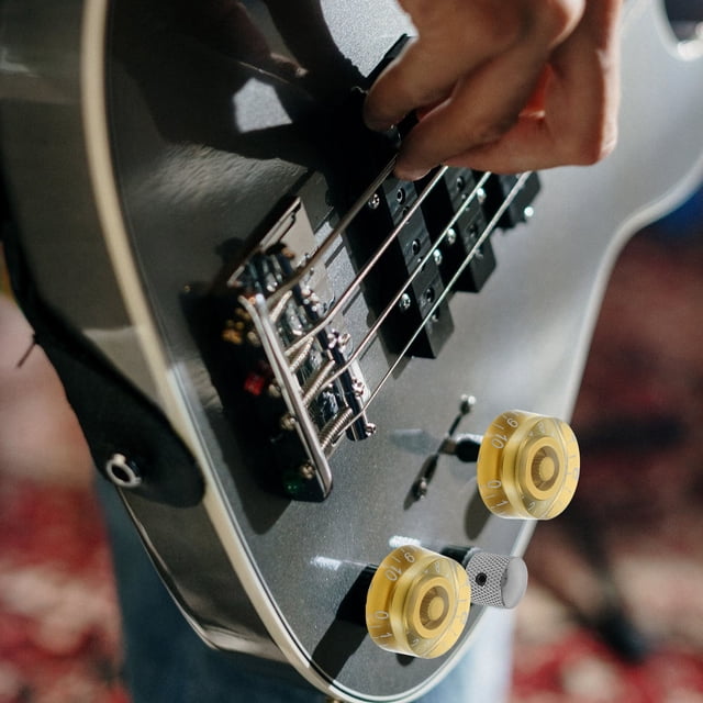 SHOWERORO 4Ud Botones De Volumen Para Guitarra Eléctrica Material Acrílico Dorado Control Tono Fácil