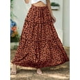 thumbnail image 4 of Cueply Long Skirts for Women Pleated Elastic High Waist drawstring Tiered Maxi Skirt with Pockets, 4 of 7