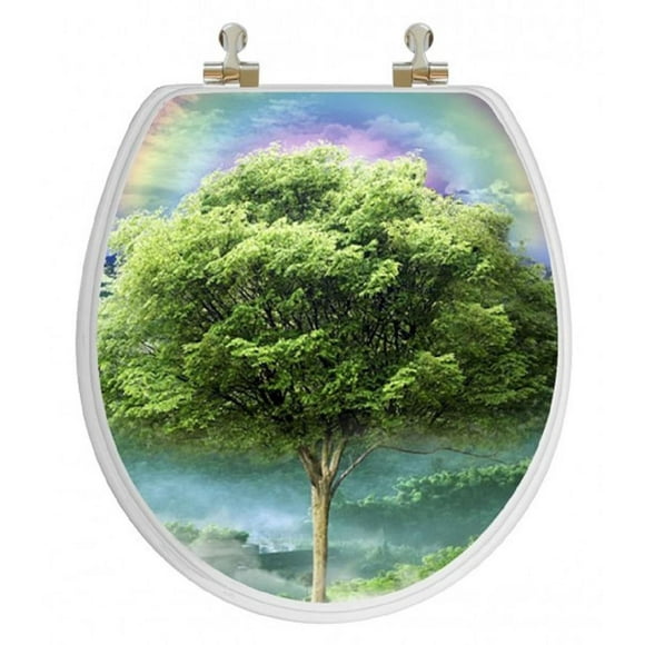TopSeat Vario Scenario 3D Hologram 4 Images in 1 Round Season Trees Regular Lid Closure Chrome Hinge Toilet Seat