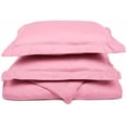 thumbnail image 1 of 2-Line Microfiber Wrinkle-Resistant Duvet Cover and Embroidered Pillow Sham Set Pink / Full/Queen, 1 of 3