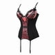 thumbnail image 2 of Removable Strap Corset With Cup Girdle Lingerie Bowknot Lace Up Bodysuit For Women Padded Bra Corsets Bustiers With Suspenders Red, 2 of 5
