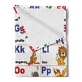 thumbnail image 2 of Educational Soft Flannel Fleece Throw Blanket, Animals Placed on Letter the Alphabet Teacher's Chart Classroom Kindergarten, Cozy Plush for Indoor and Outdoor Use, 70" x 90", Multicolor, by Ambesonne, 2 of 5