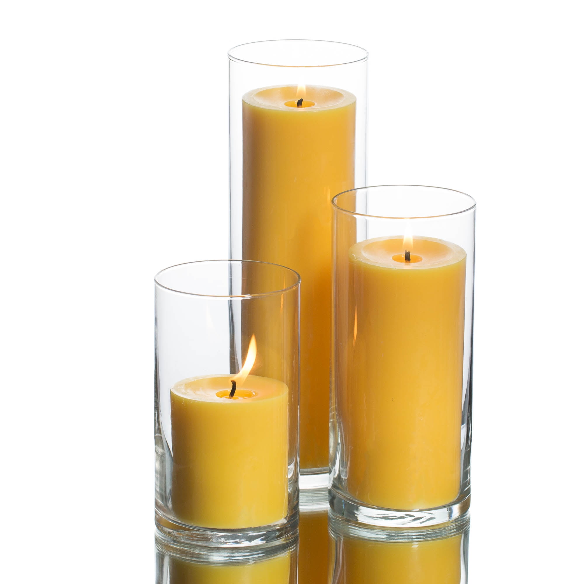 7 DAY UNSCENTED CANDLE IN GLASS YELLOW 