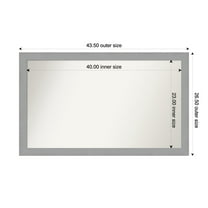 Amanti Art Custom Wall and Bathroom Mirror (26.5 x 43.5 in.), Brushed Nickel Frame