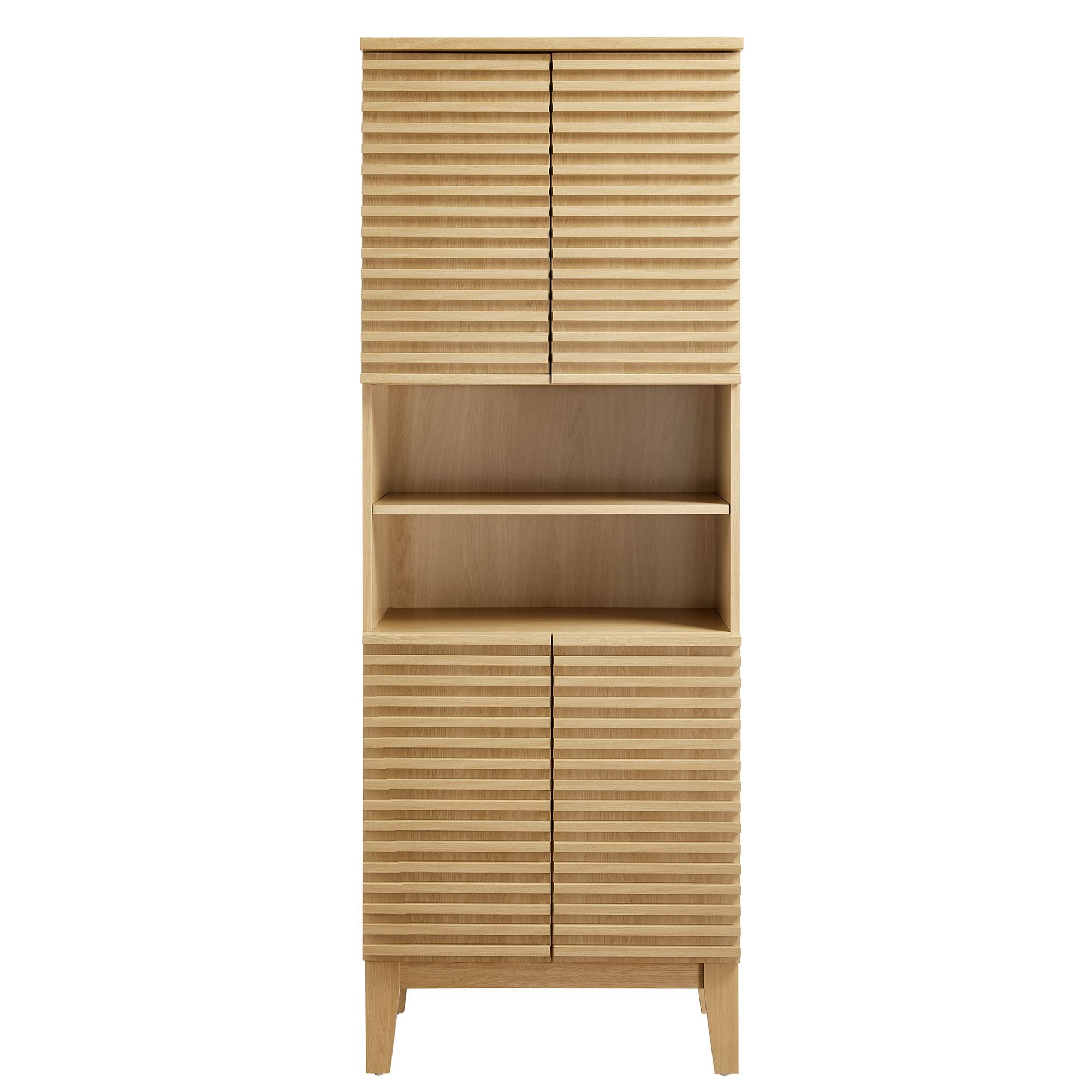 Render Tall Bathroom Storage Cabinet in Oak