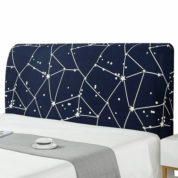 AUQ Headboard Slipcovers,Multiple Styles Bed Headboard Cover,Indoor Use Headboard Protector,Dark Blue,150cm