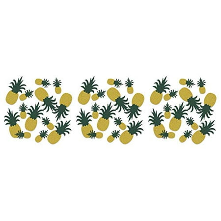 Beistle Pineapple Deluxe Sparkle Paper Confetti 1.5 Ounces Summer BBQ Tropical Hawaiian Decorations Luau Party Supplies Tableware, Green/Gold