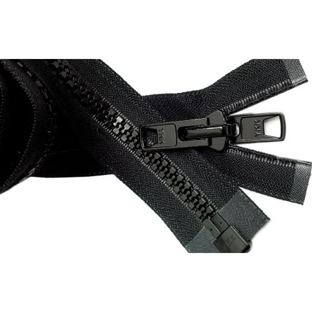 YKK10 72 Inch Separating Large Plastic Zippers Black Tape With Double Pull Tab Slider for