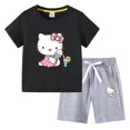 thumbnail image 3 of Hello Kitty verano niños pequeños de algodón de manga corta camiseta traje niños pantalones cortos de manga corta conjunto de dos piezas ropa para niños, 3 of 5