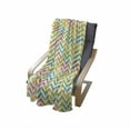 thumbnail image 4 of Chevron Soft Flannel Fleece Throw Blanket, Colorful Geometric Chevron Design with Grunge Properties Modern Graphic, Cozy Plush for Indoor and Outdoor Use, 70" x 90", Multicolor, by Ambesonne, 4 of 6