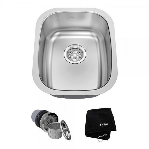 kraus kbu16 15 inch undermount single bowl 18 gauge stainless steel kitchen sink