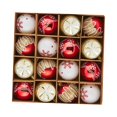 thumbnail image 4 of Adornos de Bolas de Navidad mayimx 16 Piezas Rojo y Dorado, 4 of 9