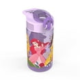 thumbnail image 4 of Zak Designs 16oz Princess Kids Straw Water Bottle, Durable Plastic Park Bottle with Easy-Open Locking Spout Cover for Travel, Built in Carry Handle, 4 of 9