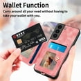 thumbnail image 4 of Allytech Galaxy S22 Plus Case Wallet, RFID Blocking Multiple Cards Slots Ring Holder Stand Shockproof Protective Hand Wrist Wallet Case Cover for Samsung Galaxy S22 Plus - Pink, 4 of 12
