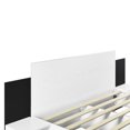 thumbnail image 6 of Euroco Wood Queen Size Platform Bed with Bedside Nightstands, Floating Bed with LED Light for Bedroom, White, 6 of 10