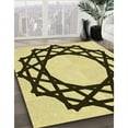 thumbnail image 2 of Ahgly Company Indoor Round Patterned Mustard Yellow Area Rugs, 8' Round, 2 of 6