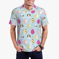 thumbnail image 1 of Fotbe Happy Easter Pattern Men’s Golf Polo Shirt – Breathable Performance Golf Shirt with Button-Down Collar-Large, 1 of 6