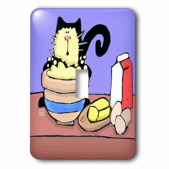 3dRose, Cats, Cat, Funny Cats, Cartoon, Pets, Kittens, Birthday, Getting Older, Party, Party Hats, Funny, single toggle switch
