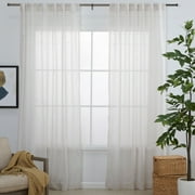MoDRN Naturals Puffed Embellishment Curtain Panel Pair