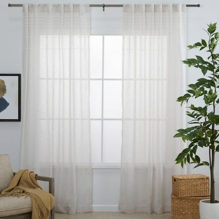 MoDRN Naturals Puffed Embellishment Curtain Panel Pair