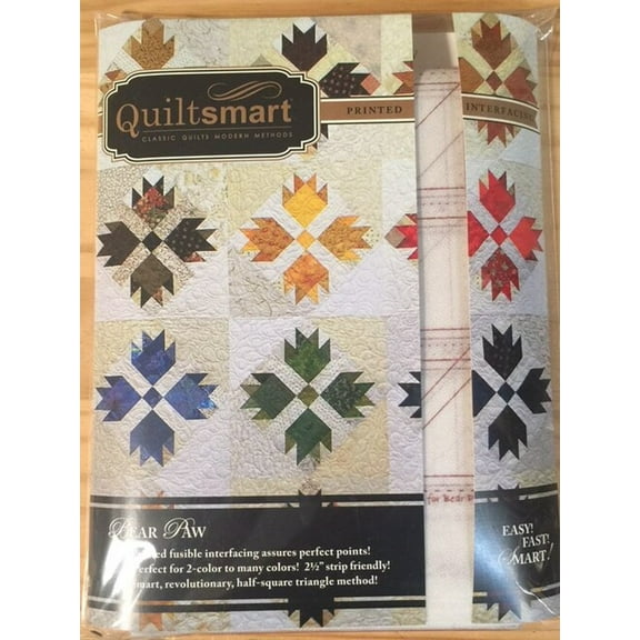 Quiltsmart Bear Paw Quilt Printed Interfacing Kit Pack