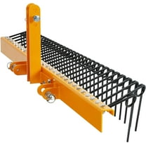 EastVita Pine Straw Rake 60 Inch, 26 Coil Spring Tines Durable Powder Coated Steel Tow Behind Landscape Rake with 3 Point Hitch Receiver Attachment Fit to Cat0 Cat 1 Tractors