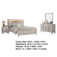 thumbnail image 5 of Miot 4pc Queen Bedroom Set- Headboard Shelves w Light- Whitewash, 5 of 7