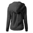 thumbnail image 4 of Women Cute Cat Ear Fleece Hoodies Zipper Fuzzy Sherpa Jackets Long Sleeve Casual Cozy Warm Winter Coat Outwear, 4 of 4