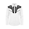 thumbnail image 3 of Tiijoy Boys Western Cowboy Shirts Long Sleeve Button Down Shirt Casual Top, White, Sizes 4-13, 3 of 3