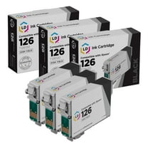 LD Replacement for Epson 126 Ink Cartridges T126 High Yield (Black, 3-Pack)