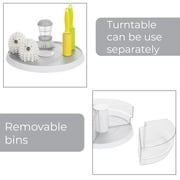 Mainstays Clear Lazy Susan Turntable Set with 3 Removable Bins for Organized Storage