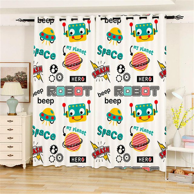 Kids Room Cartoon Blackout Curtains, Cute Cartoon Blackout Curtains, for Kids Bedroom Living