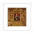thumbnail image 1 of Portrait Oliver Cromwell Allegorical Painting 8X8 Inch Square Wooden Framed Wall Art Print Picture with Mount, 1 of 4