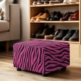 thumbnail image 4 of Xixirimido Zebra Stripe Pink Pattern Ottoman Slipcover Form-Fit Stretch Footstool Cover for Leather/Fabric Ottomans, Non-Slip Bottom & Living Room/Bedroom Use, Small, 4 of 7