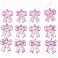 thumbnail image 6 of 12 Pcs Bow Ornament for Christmas Tree Bow Hanging Ornaments 2.76 Inches Pink Plastic Bowknot Hanging Decoration for Xmas Tree Home Wedding Holiday Party Decor, 6 of 6