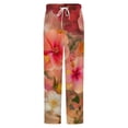 thumbnail image 5 of Beautiful Vibrant Hibiscus Flowers Bloom Winter Female Pants Flannel High Waist Women Pants Lady Warm Straight Leg Plush Trousers, 5 of 7